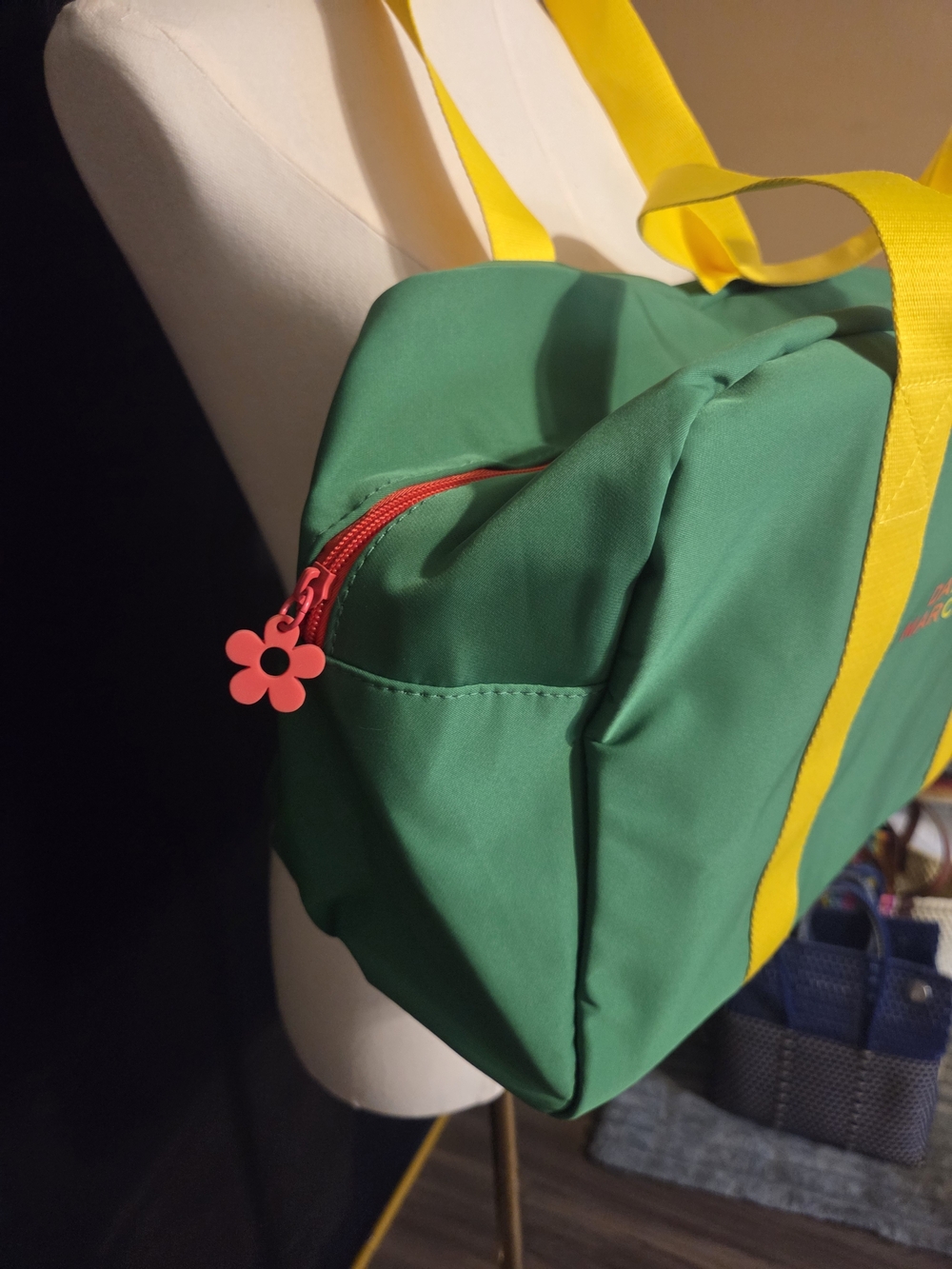 Marc Jacobs Green Duffel Bag with Yellow Straps NWT - Picture 3 of 3